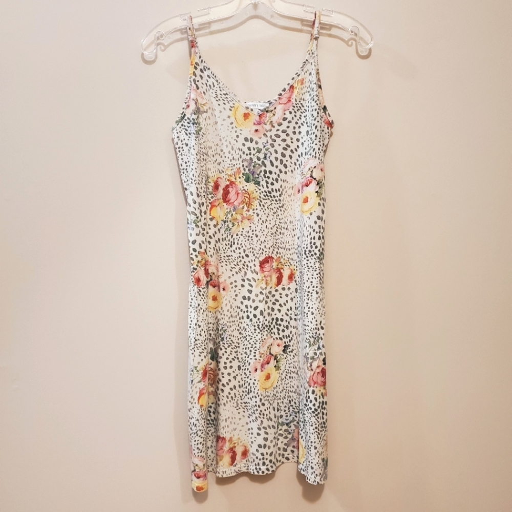 Johnny Was - Leopard print and floral slip dress - Size XS